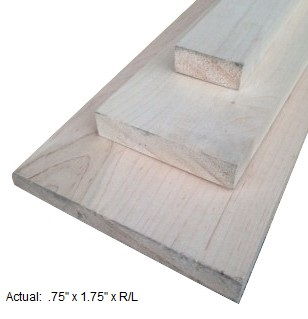 1 x 2 maple board per linear ft 