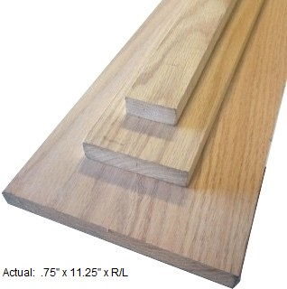 1 x 12 oak board per linear ft 