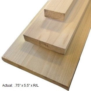 1 x 6 poplar board per linear ft 