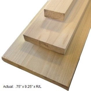 1 x 10 poplar board per linear ft 
