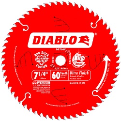 7 1/4 60 tooth Diablo circular blade 