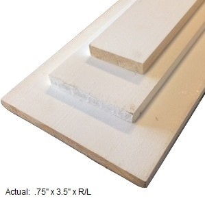1 x 4 primed board per linear ft