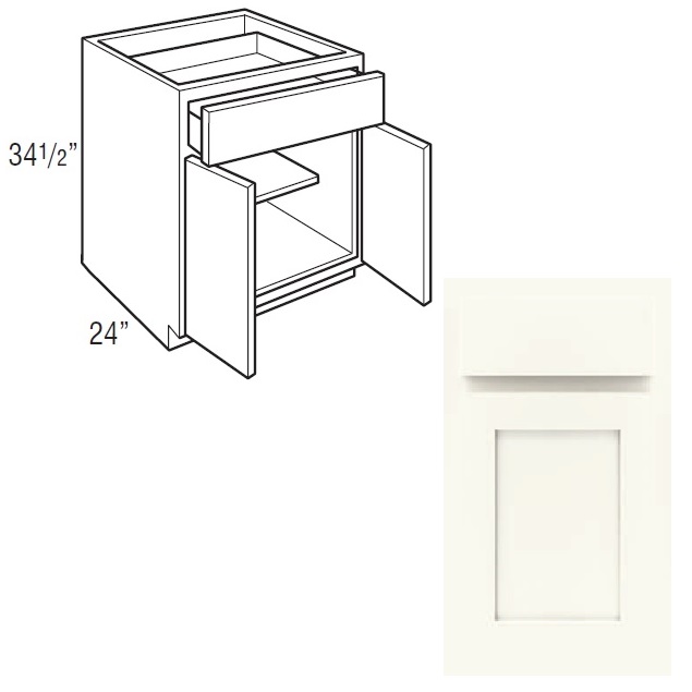 B24 Base Cabinet Luxor White CNC Cabinetry