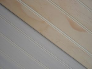 1/4 4 x 8 Rev Beaded  2"OC Pine 1.6"OC Primed