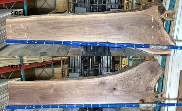 17"-34" x 112" LIve Edge Walnut Slab 