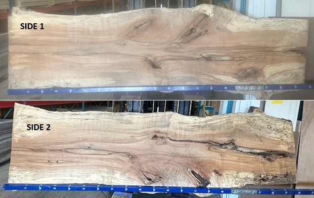 27"-33" x 128" LIve Edge Maple Slab 